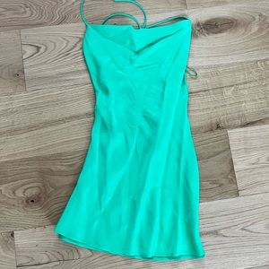 Green mini dress